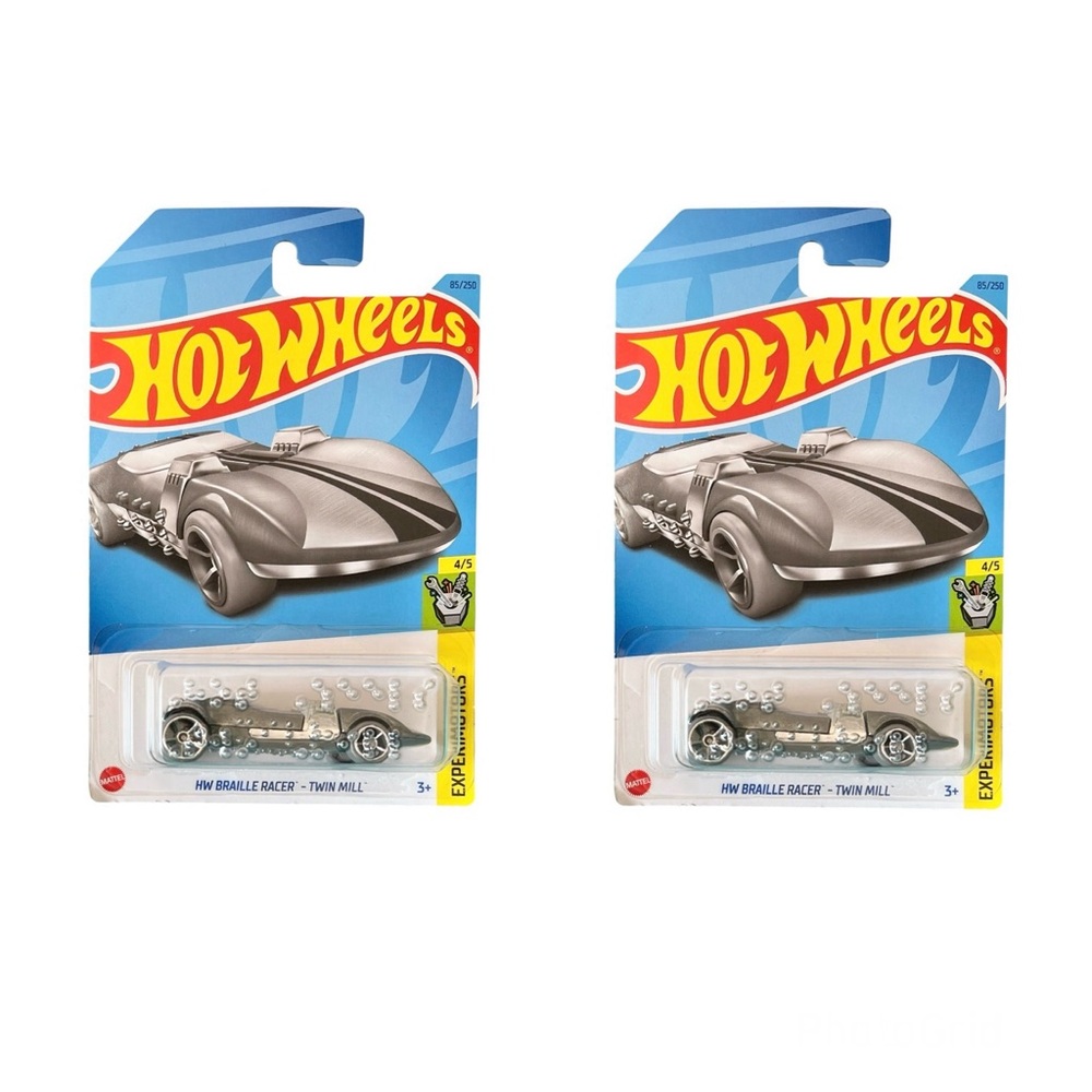 Hot Wheels Braille Racer Twin Mill Experimotors 85/250-4/5 Cars Toys Lot Of 2